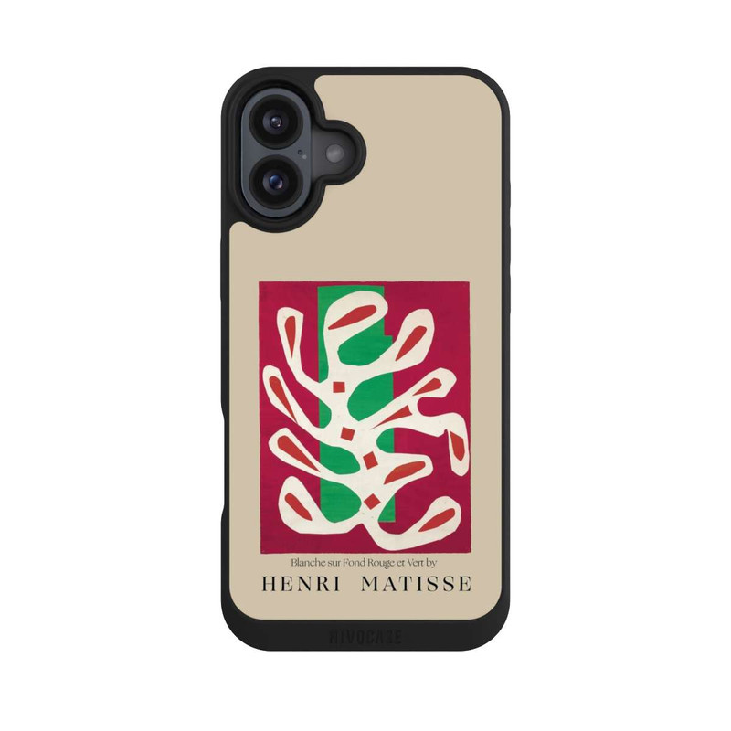 iPhone 16 Plus NIVOpure Blanche sur Fond Rouge et Vert by Henri Matisse