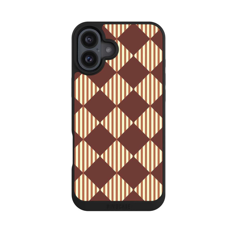 iPhone 16 Plus NIVOpure Rautenmuster Hellbraun