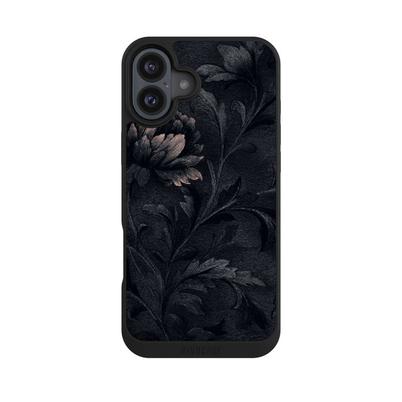 iPhone 16 Plus NIVOpure Dunkles Blumenmuster Vintage