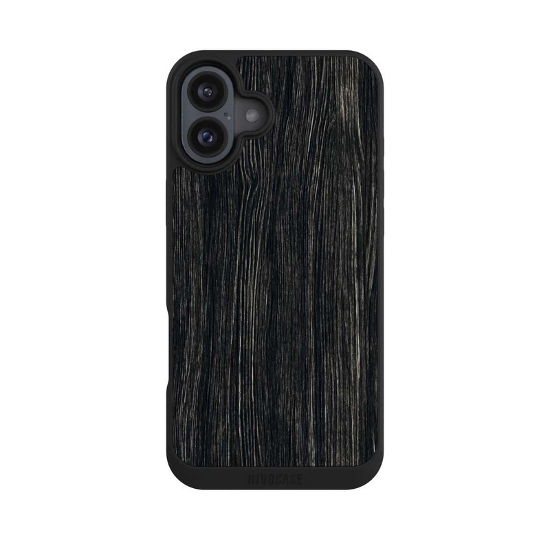 iPhone 16 Plus NIVOpure Texture du Bois Foncé