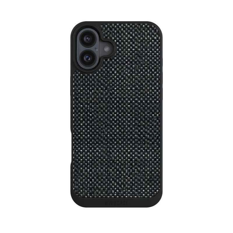 iPhone 16 Plus NIVOpure Tissu Noir Abstrait