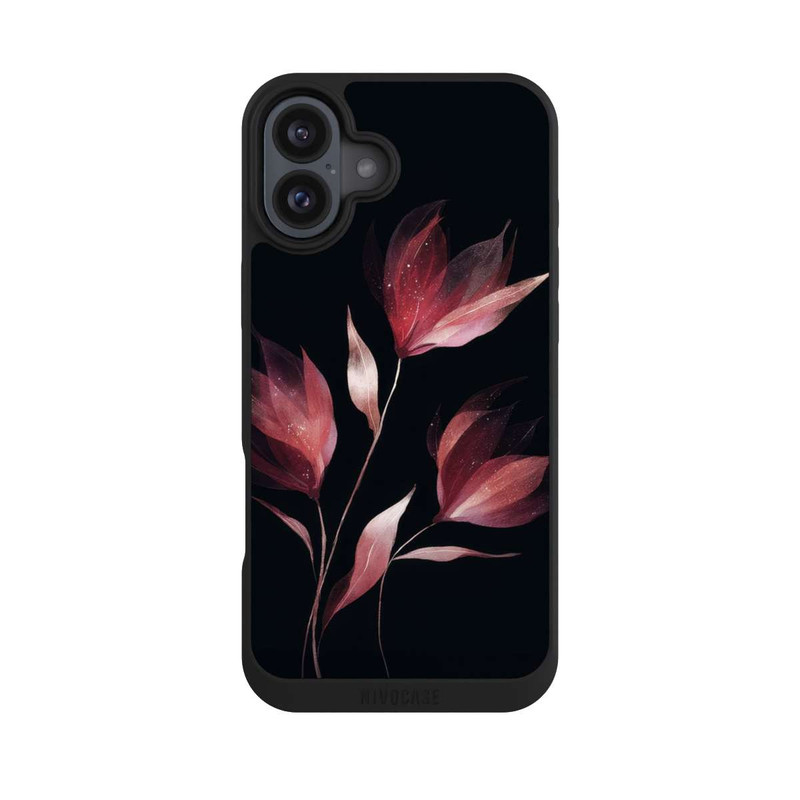 iPhone 16 Plus NIVOpure Burgunderrote Blume Negativ