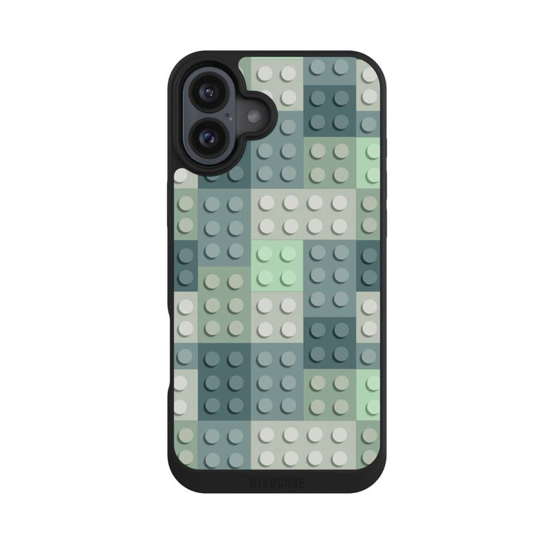 iPhone 16 Plus NIVOpure Grünes Blockmuster