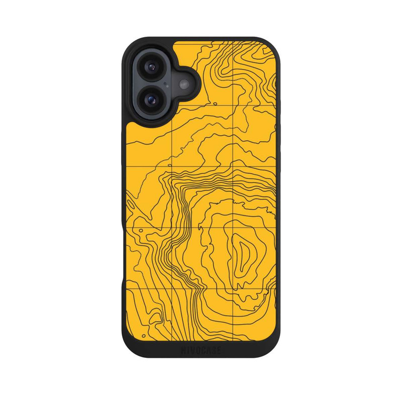 iPhone 16 Plus NIVOpure Lignes de montagne jaunes