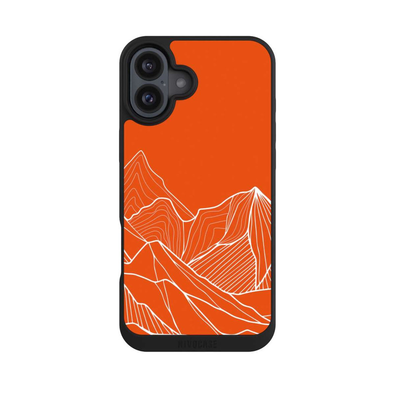 iPhone 16 Plus NIVOpure Höhenlinien Berg Orange