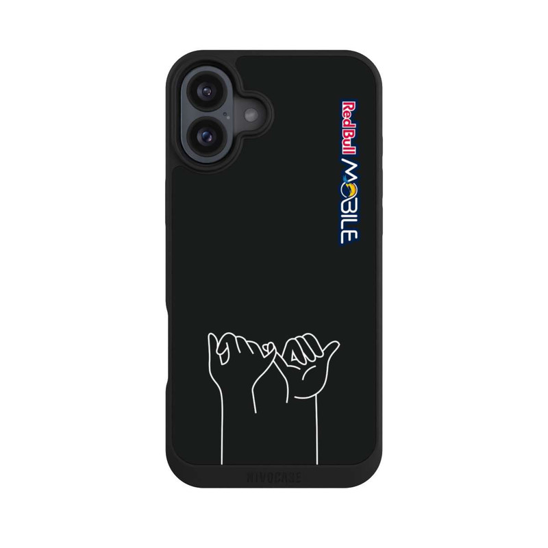 iPhone 16 Plus NIVOpure Red Bull MOBILE Hände