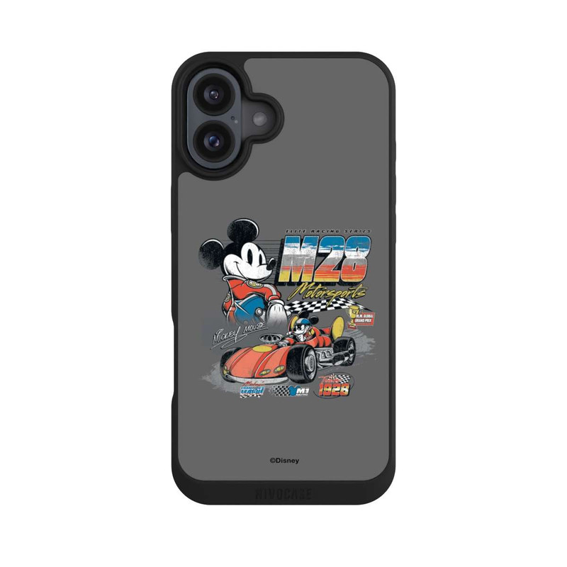 iPhone 16 Plus NIVOpure Micky Maus Rennfahrer Auto M28