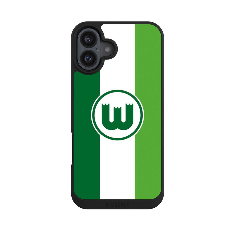 iPhone 16 Plus NIVOpure VfL Wolfsburg Zinnenwappen Streifen