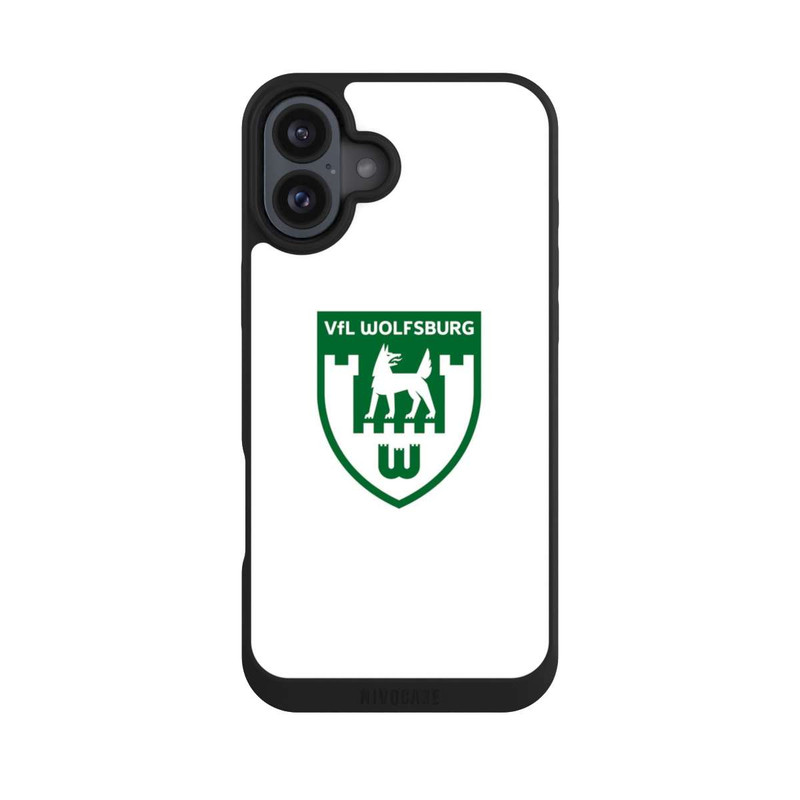 iPhone 16 Plus NIVOpure VfL Wolfsburg Retrowappen Weiß