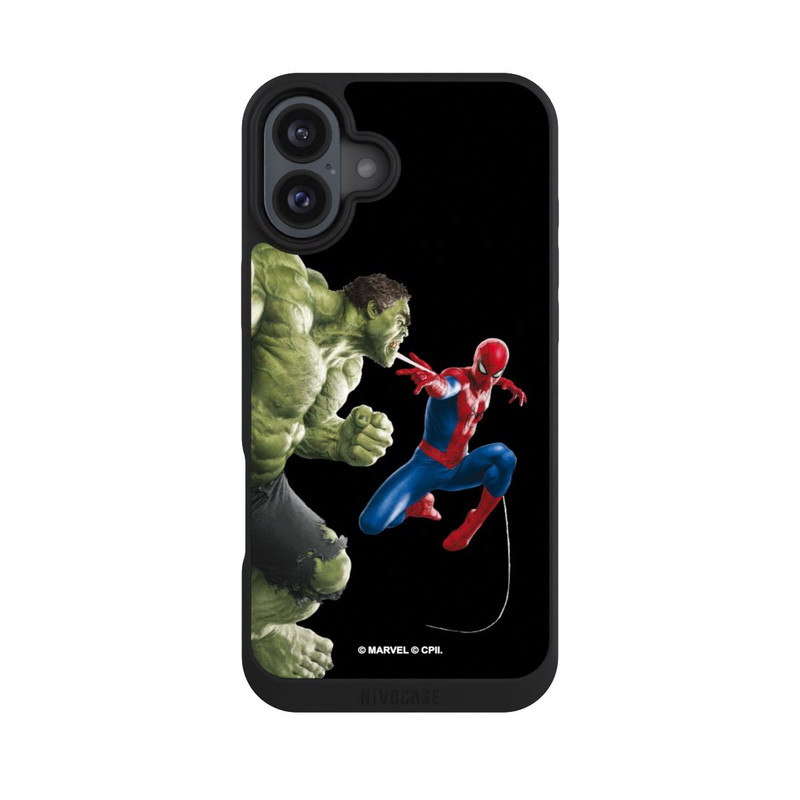 iPhone 16 Plus NIVOpure Spider-Man fights Hulk