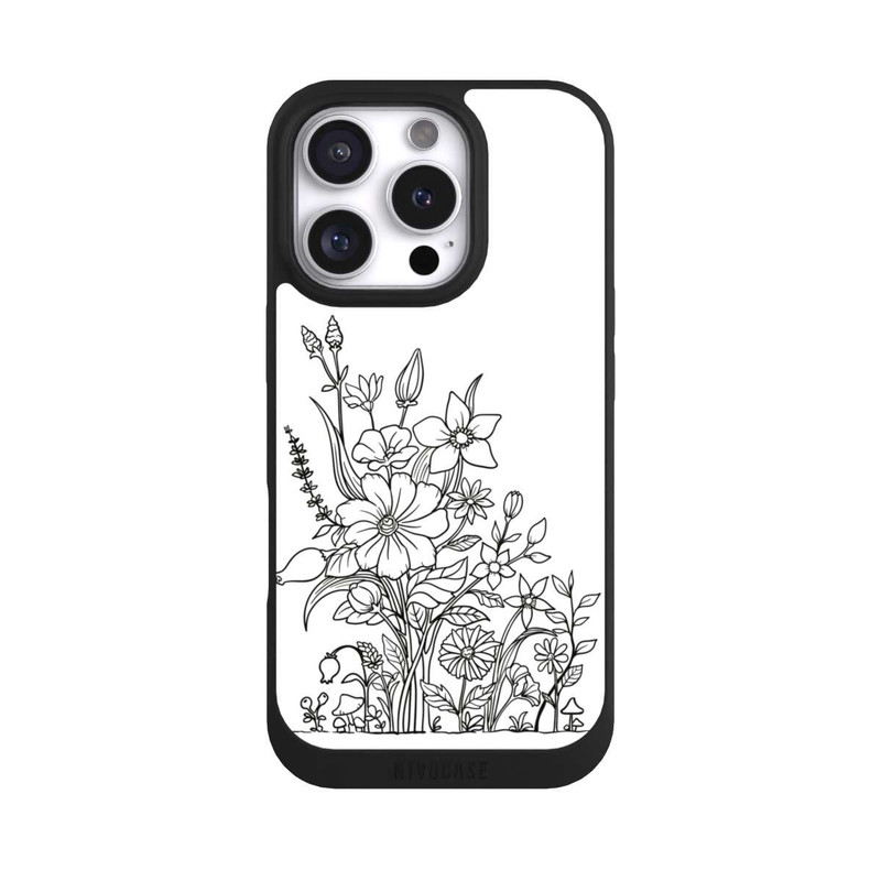 iPhone 16 Pro NIVOpure Fleurs Dessin au trait