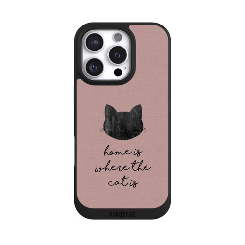 Apple iPhone 16 Pro NIVOpure Home Is Where The Cat Is - Black on Pink