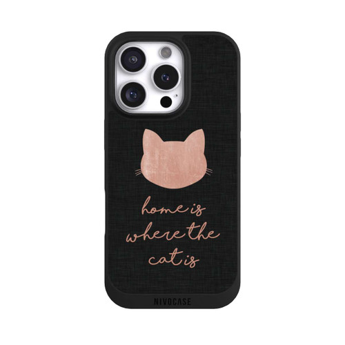 Apple iPhone 16 Pro NIVOpure Home Is Where The Cat Is - Pink on Black 