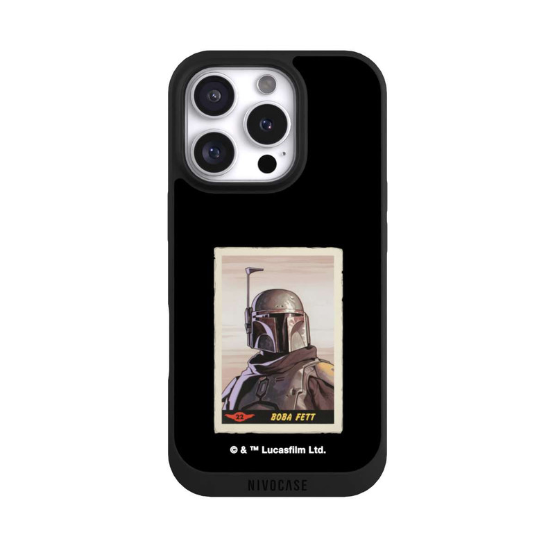 iPhone 16 Pro NIVOpure Boba Fett Badges Black Background