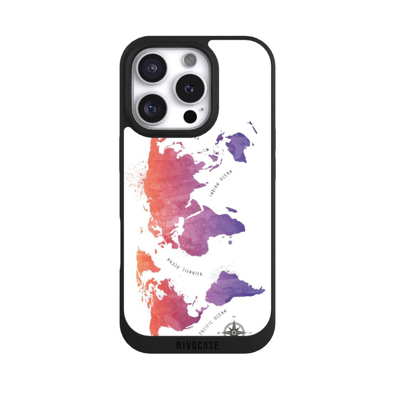 iPhone 16 Pro NIVOpure Worldmap (Watercolor) white