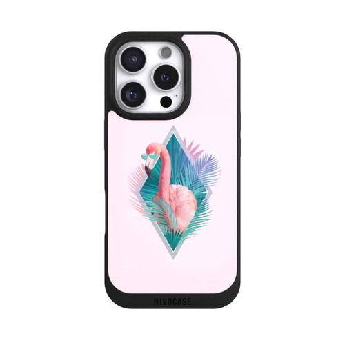 Apple iPhone 16 Pro NIVOpure Feuilles tropicales Flamant