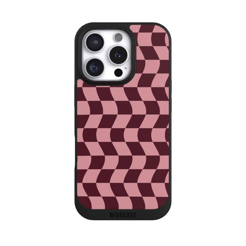 iPhone 16 Pro NIVOpure Damier rouge-rose