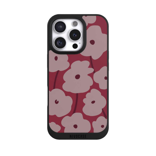 Apple iPhone 16 Pro NIVOpure Minimalistische Blumen Bordeaux