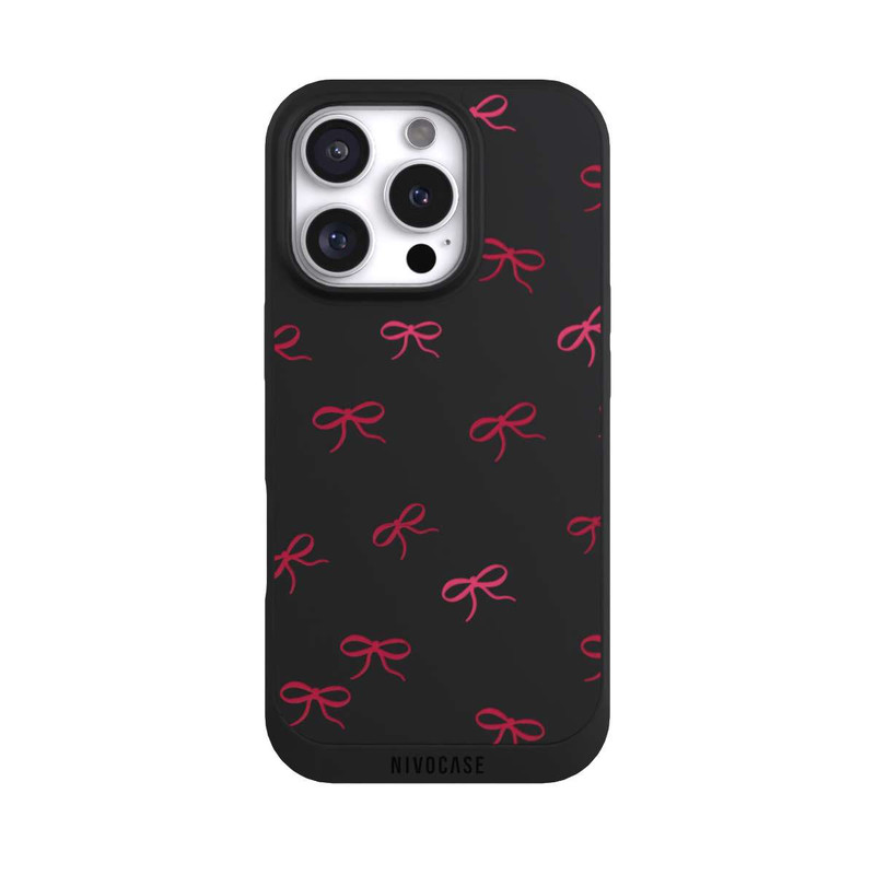 iPhone 16 Pro NIVOpure Bows Red Pattern Transparent