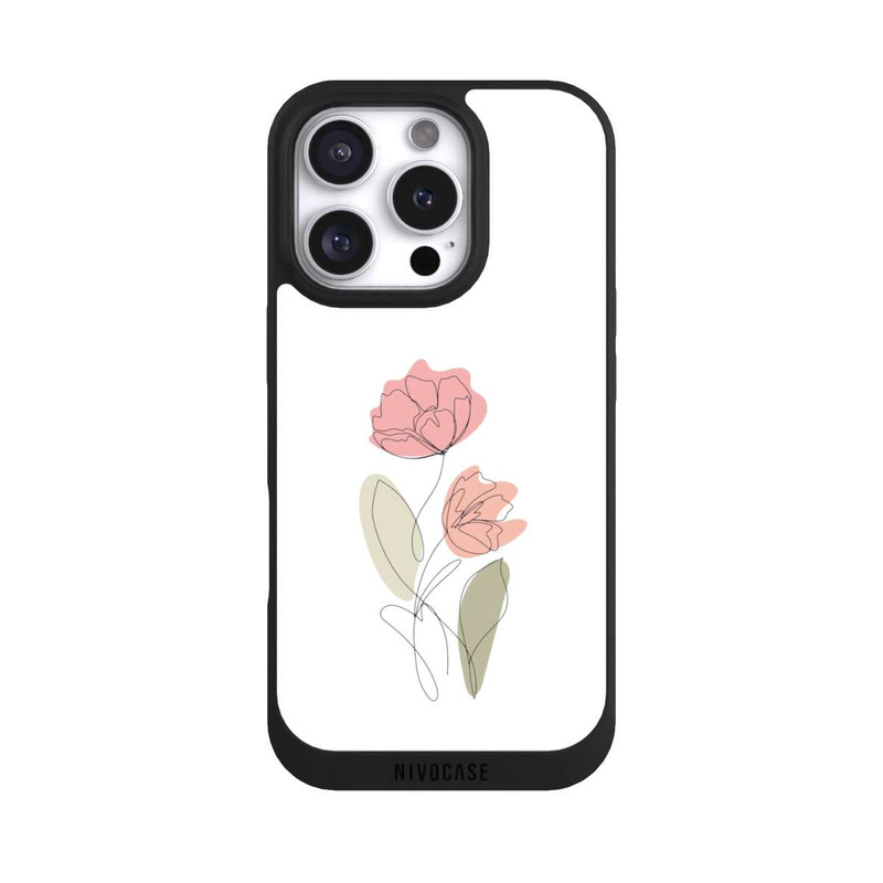 iPhone 16 Pro NIVOpure Dessin Au Trait Fleur Rouge