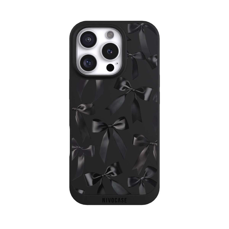 iPhone 16 Pro NIVOpure Noeud en Satin Noir