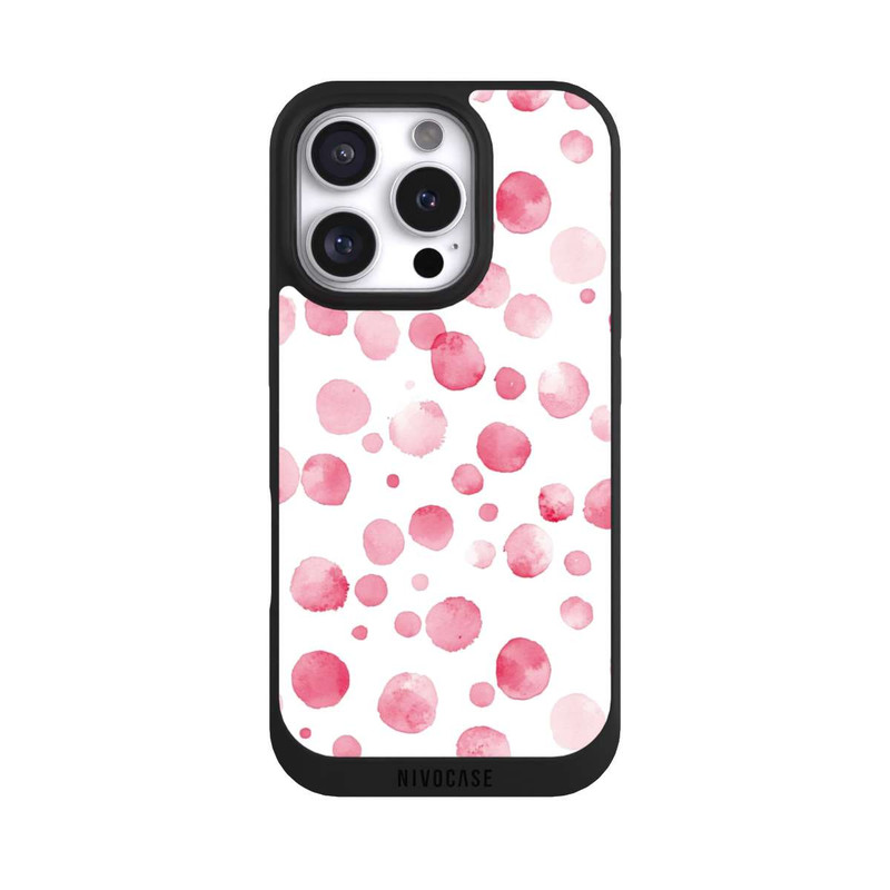 iPhone 16 Pro NIVOpure Motif aquarelle à pois roses
