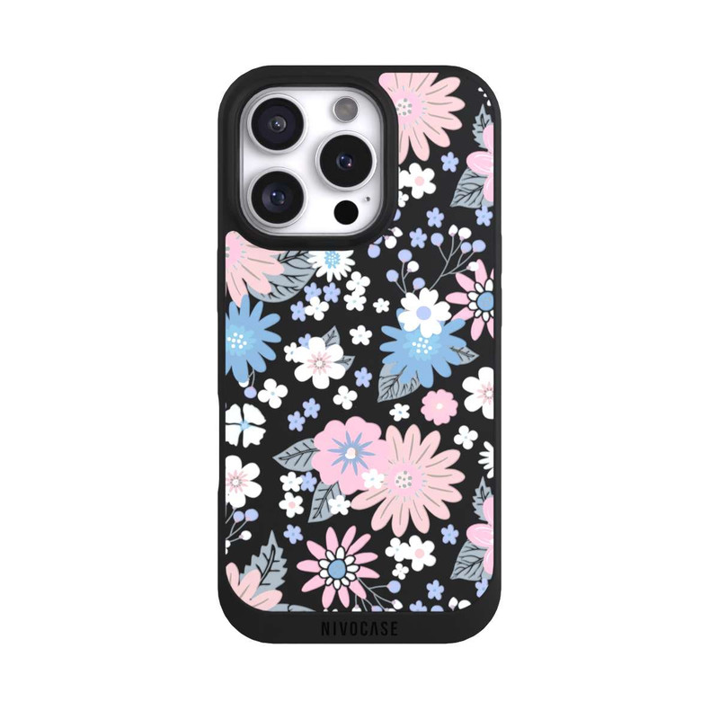 iPhone 16 Pro NIVOpure Wildflower Pattern Illustration Pastell Transparent