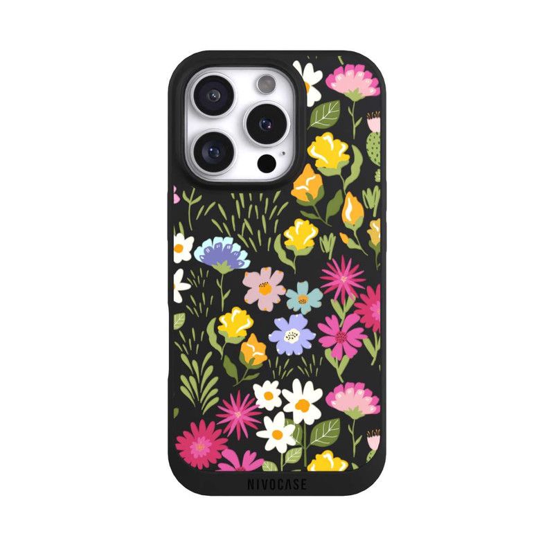 iPhone 16 Pro NIVOpure Bunte Sommerblumen Transparent