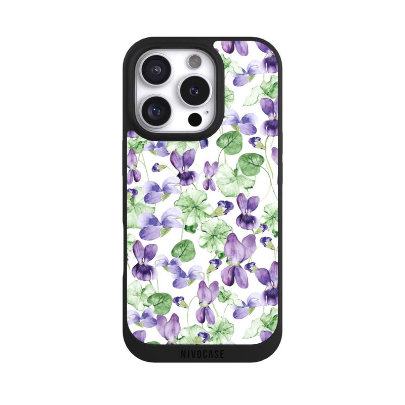 iPhone 16 Pro NIVOpure Purple Wildflowers Pattern Watercolor