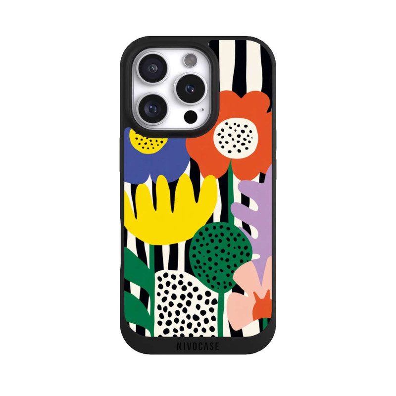 iPhone 16 Pro NIVOpure Flowers Striped Background