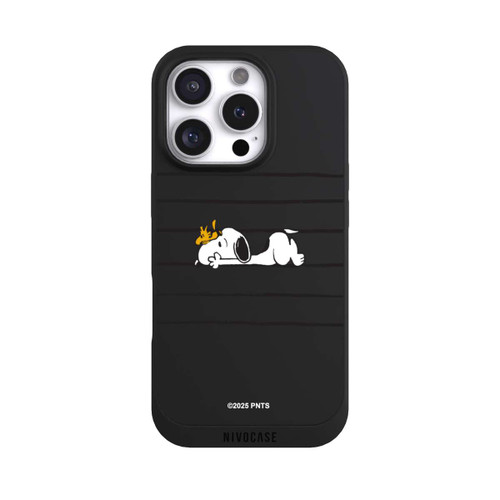 Apple iPhone 16 Pro NIVOpure Snoopy Woodstock Streifen Peanuts Transparent