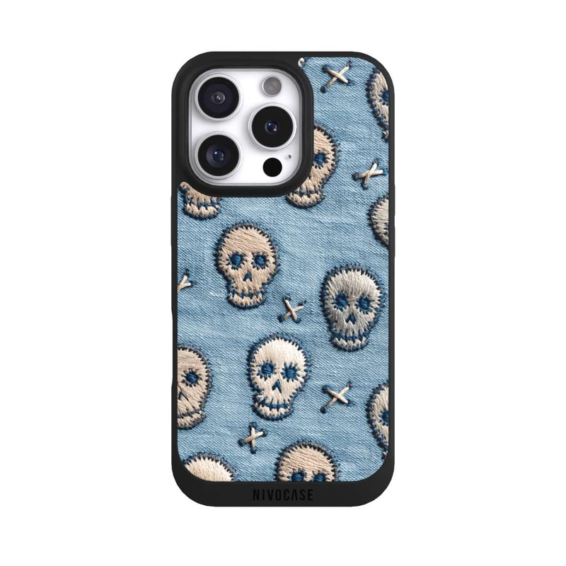 iPhone 16 Pro NIVOpure Skulls on Jeans Pattern