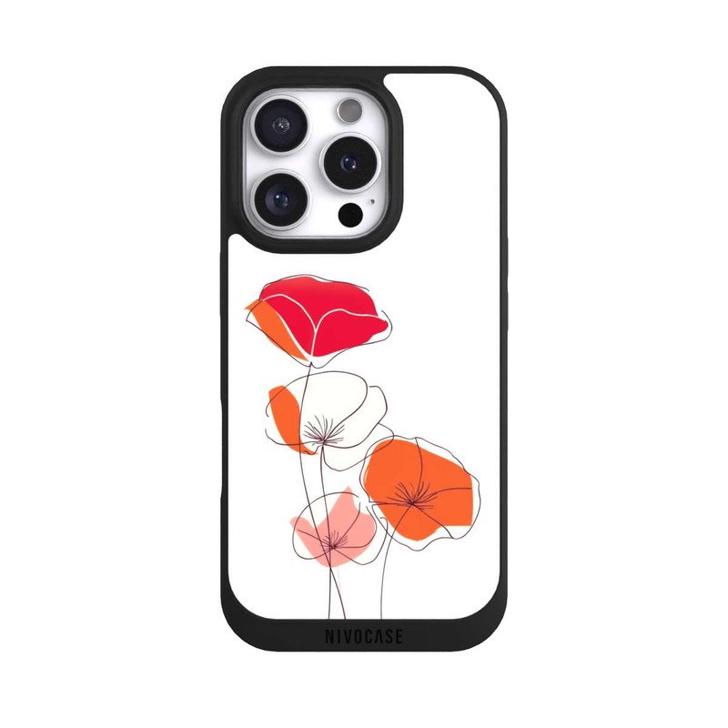 iPhone 16 Pro NIVOpure Mohn Line Art