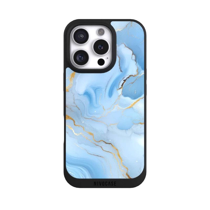 iPhone 16 Pro NIVOpure Blue Marble Goldprint