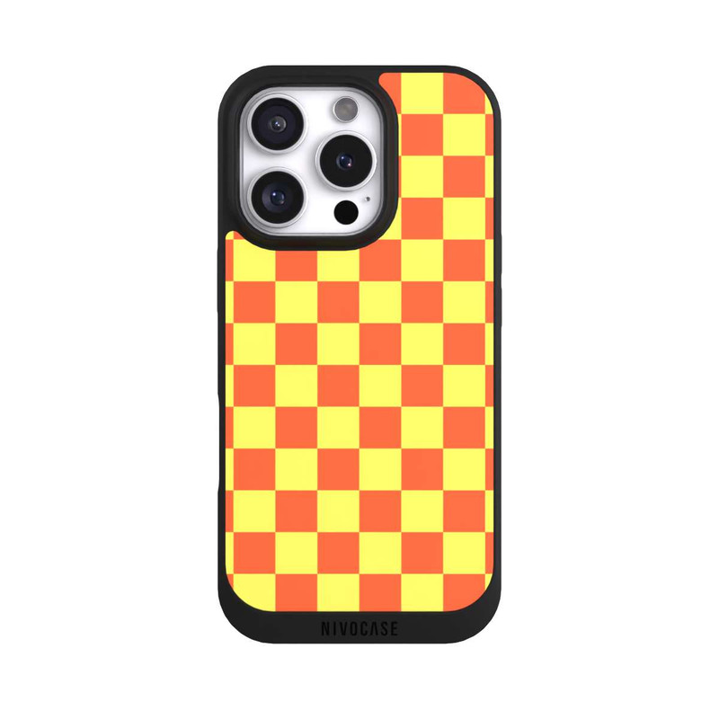 iPhone 16 Pro NIVOpure Checked Pattern Yellow Orange