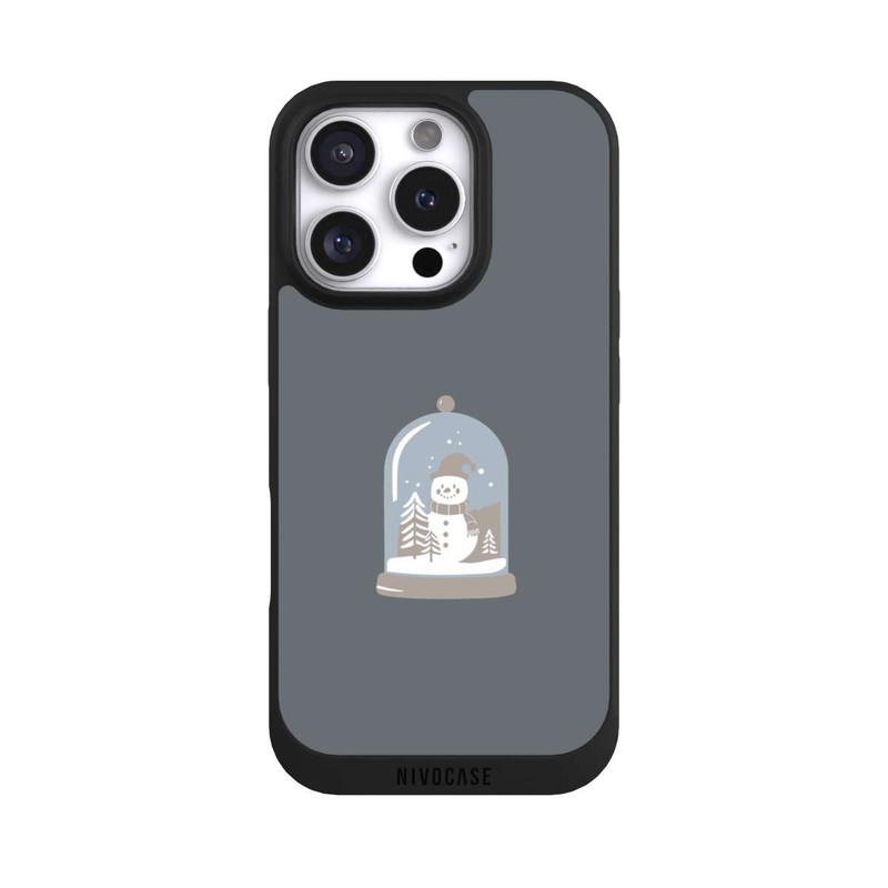 iPhone 16 Pro NIVOpure Minimalistische Schneekugel mit Schneemann