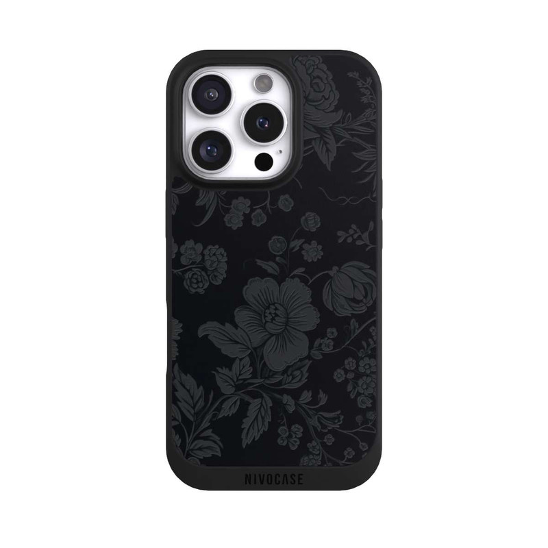 iPhone 16 Pro NIVOpure Dunkle Blumen Vintageoptik