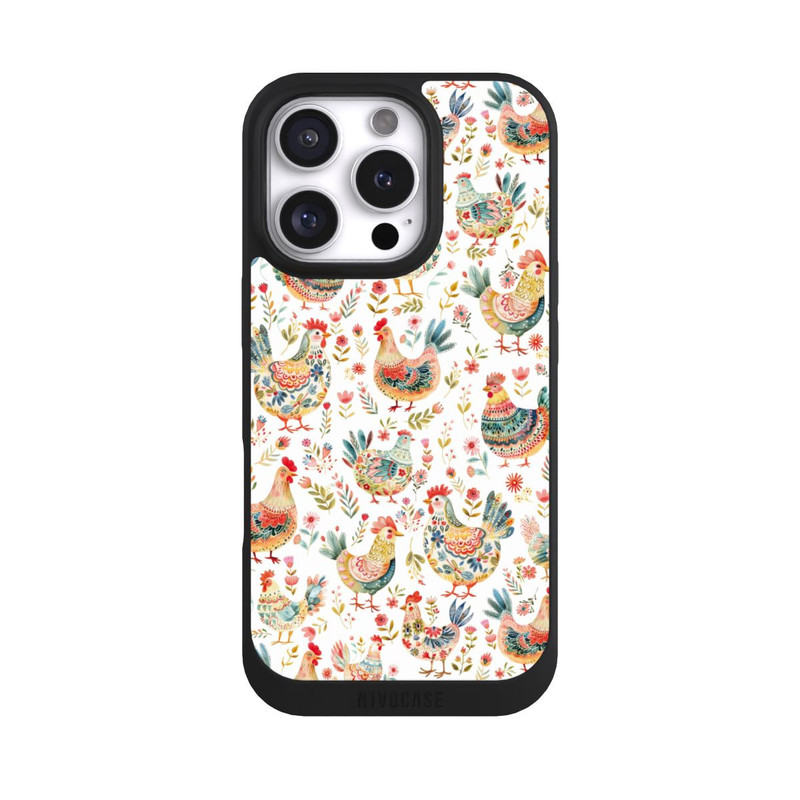 iPhone 16 Pro NIVOpure Motif de poulet coloré avec IA