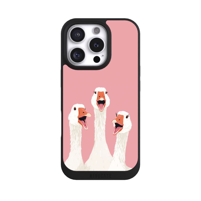 iPhone 16 Pro NIVOpure Drei Gänse Rosa mit KI
