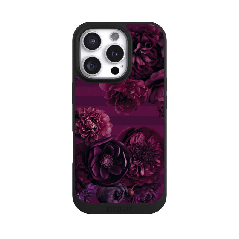 iPhone 16 Pro NIVOpure Majestic Baroque Blossom Dream Burgundy Pink with AI