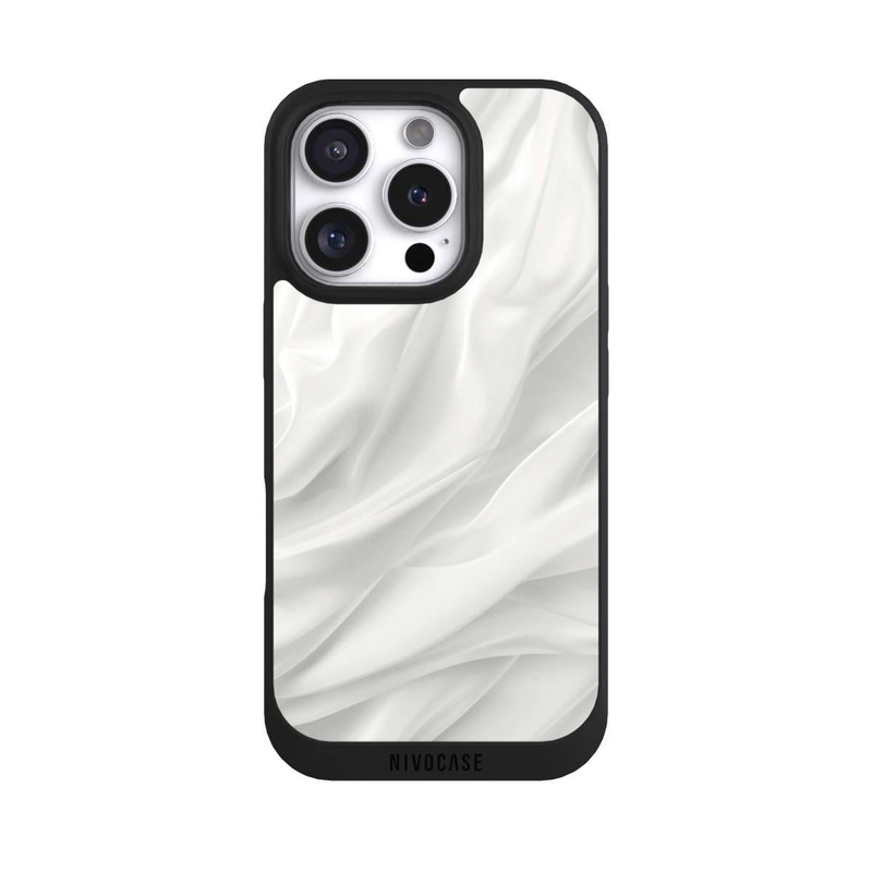iPhone 16 Pro NIVOpure Texture Lisse Satinée Blanche avec IA