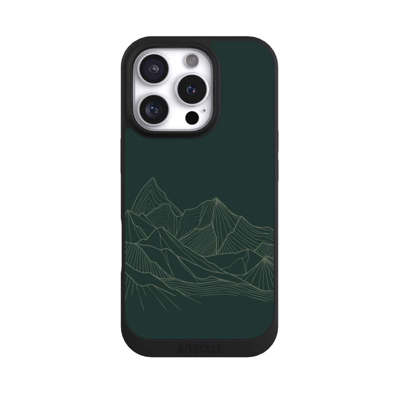 iPhone 16 Pro NIVOpure Berg Line Art Grün