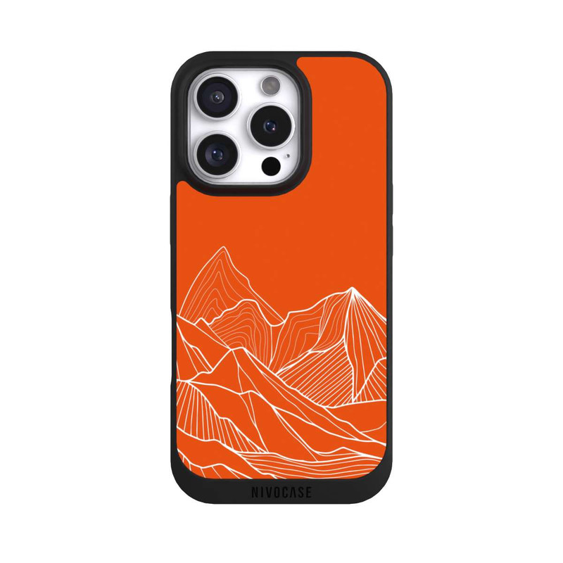 iPhone 16 Pro NIVOpure Montain Contour Line Art Orange