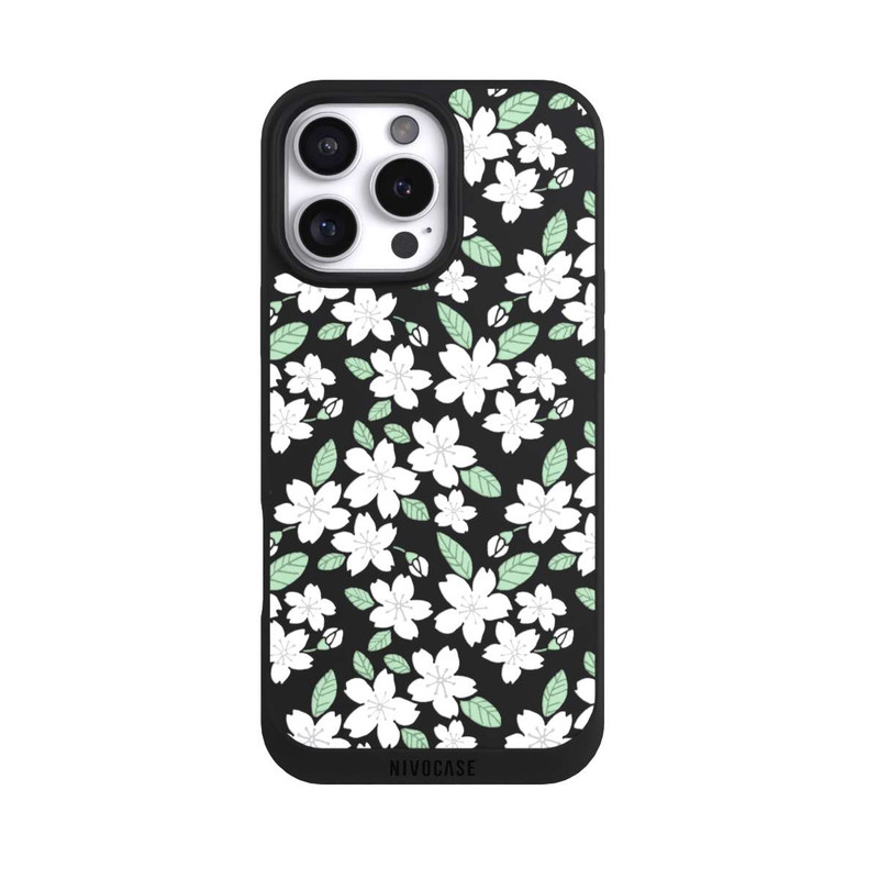iPhone 16 Pro Max NIVOpure Weisse Blüten ohne Hintergrund