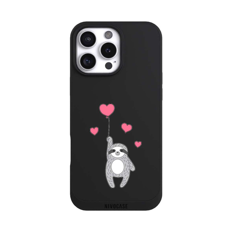 iPhone 16 Pro Max NIVOpure Paresseux avec coeurs transparent