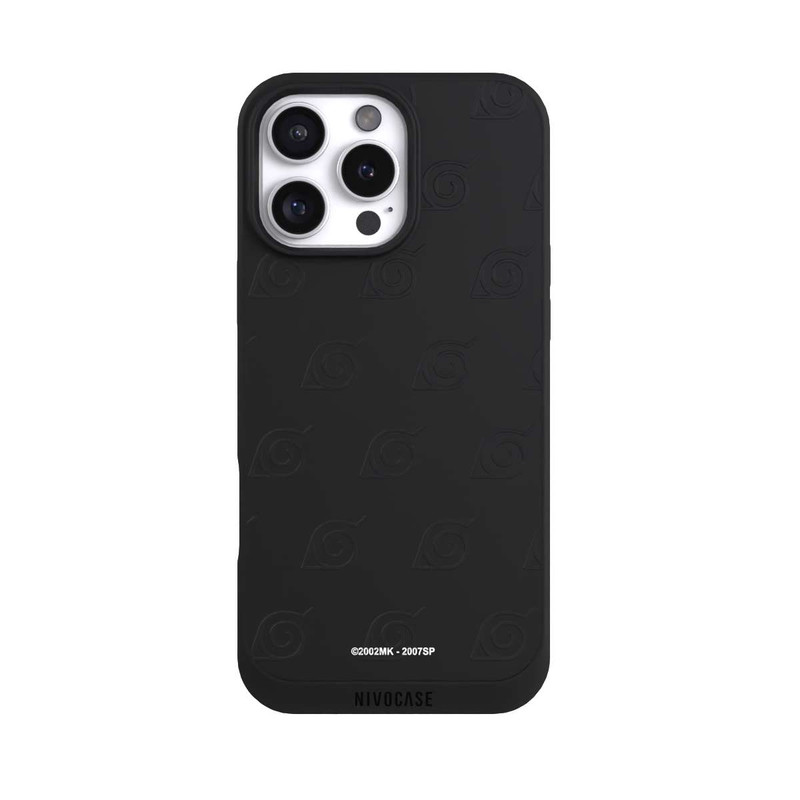 iPhone 16 Pro Max NIVOpure Black Konoha Pattern Transparant