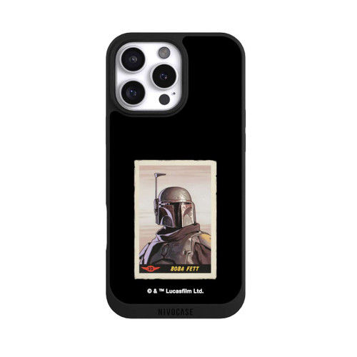 Apple iPhone 16 Pro Max NIVOpure Boba Fett Badges Black Background
