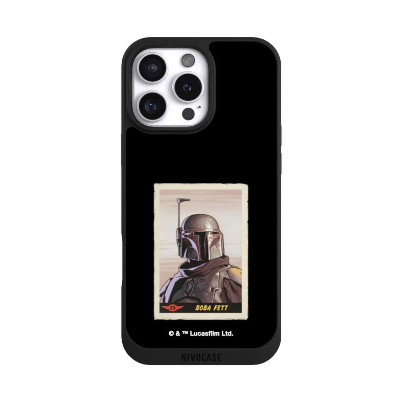 iPhone 16 Pro Max NIVOpure Boba Fett Badges Schwarzer Hintergrund