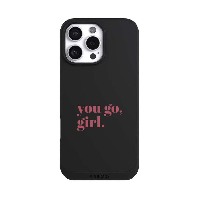 iPhone 16 Pro Max NIVOpure You Go Girl Rosa Transparent