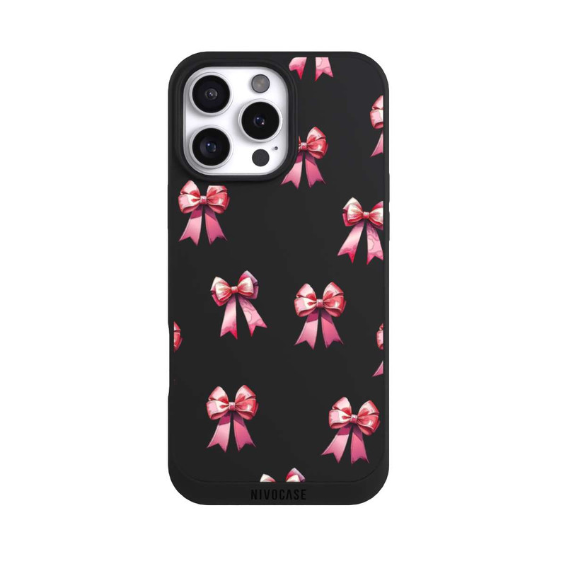 iPhone 16 Pro Max NIVOpure Bow Red Pattern Watercolor Transparent